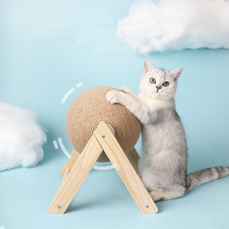 Cat Scratching Ball Toy Sisal Rope Ball Board Pet Furniture