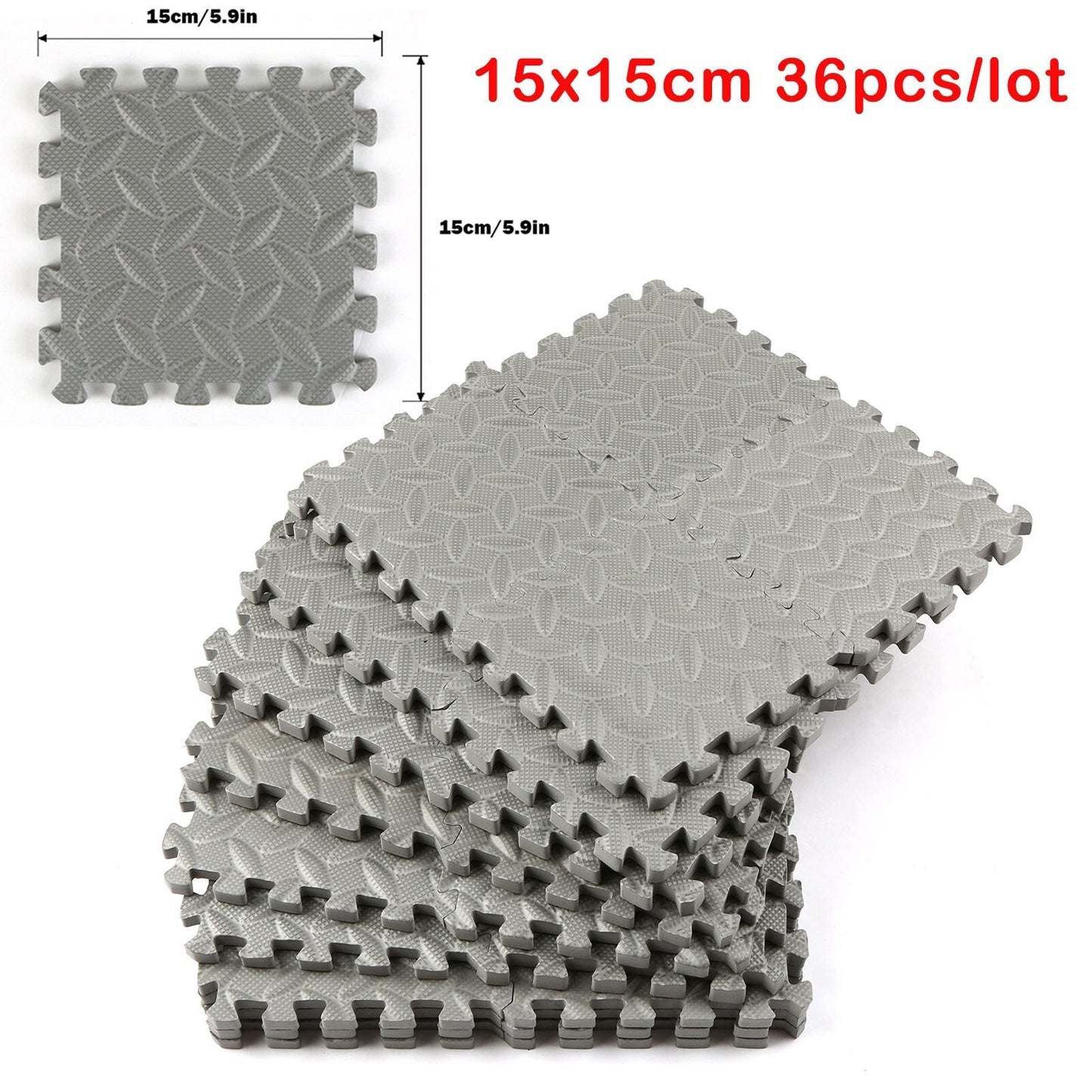 Tapis de sol fitness 12 pièces - 30*30cm grain de feuille EVA