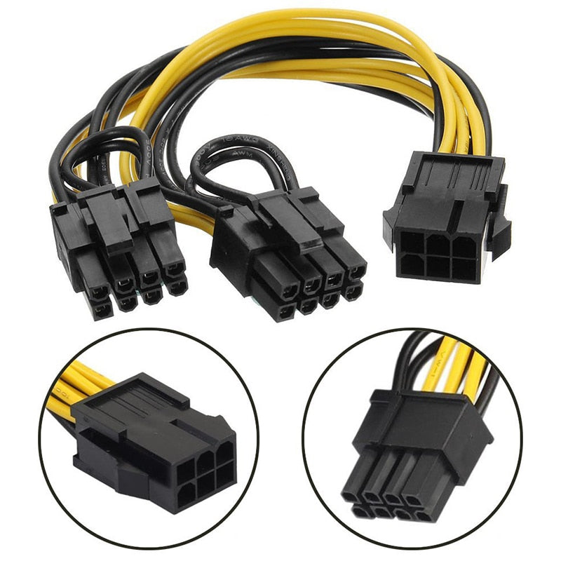 10 pcs. PCI-E PCIE 8 Pin to Dual 8 (6+2) Pin VGA Graphics Card Adapter 20cm