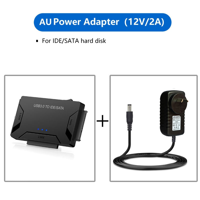 Adaptateur USB 3.0 vers SATA IDE ATA 3-en-1 pour PC Portable 2.5" 3.5" HDD