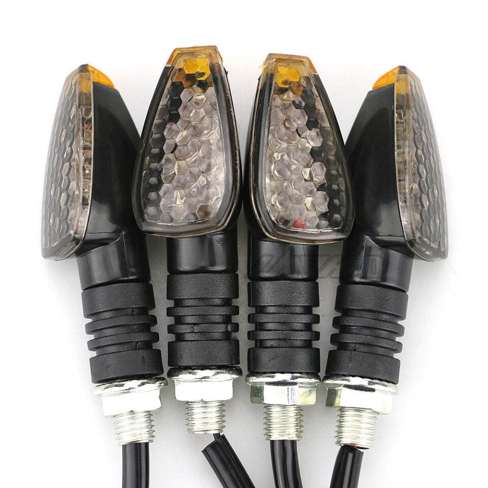4Stk. Universal Motorrad LED Blinker, lang/kurz, Bernstein, Zubehör