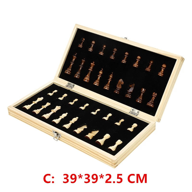 Échiquier en bois massif