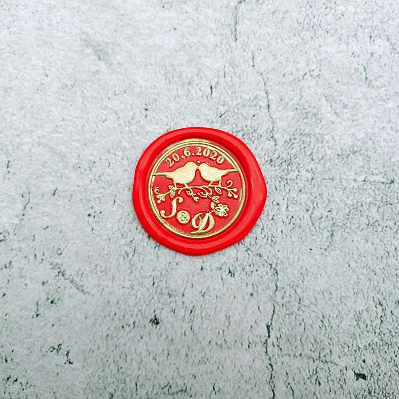 DIY personalisierte Briefmarke mit Wachs-Siegel für Hochzeit