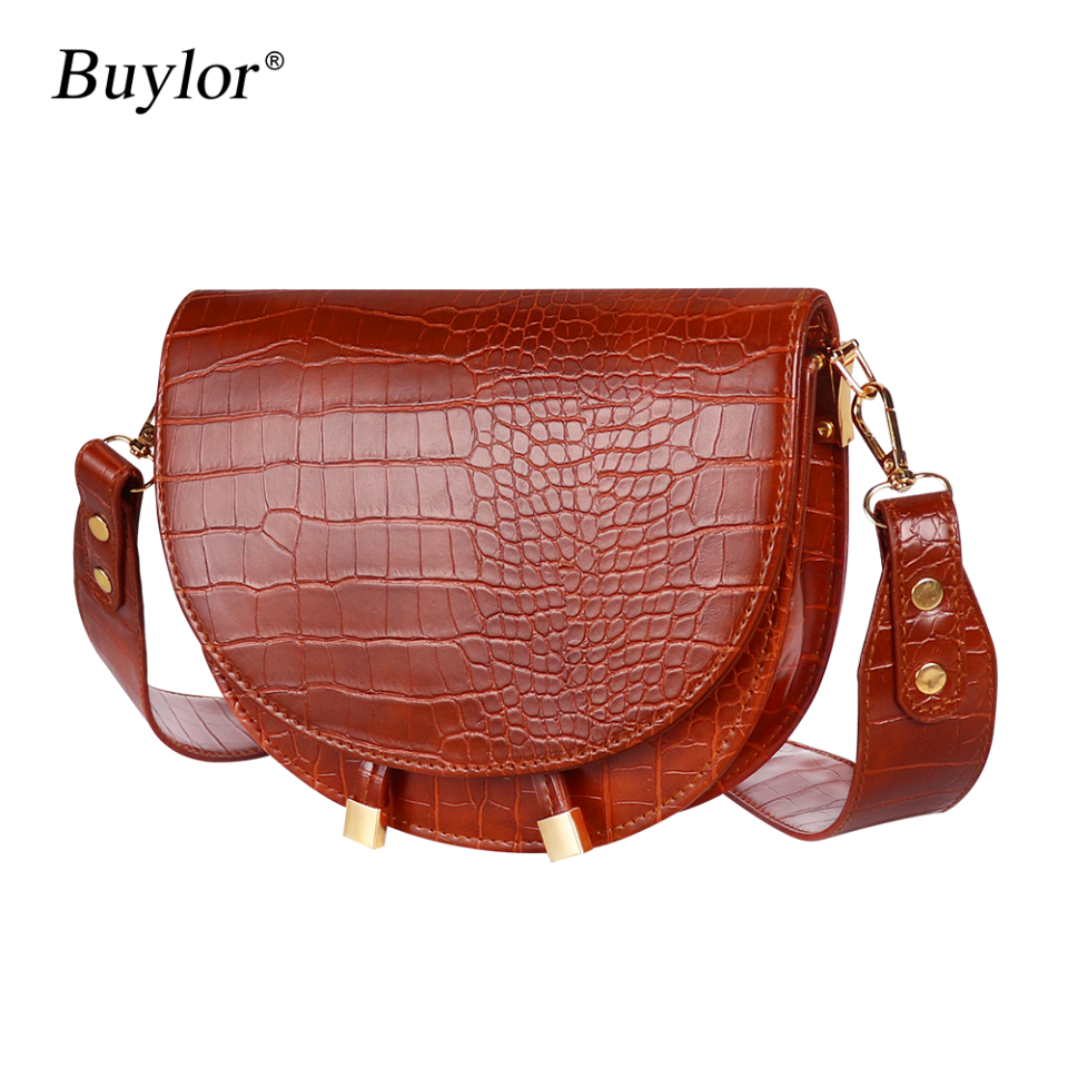 Buylor Women's Luxury Shoulder Bag Crocodile Pattern