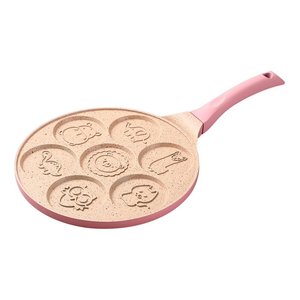 7-hole breakfast pan multifunctional wheel pancake pan