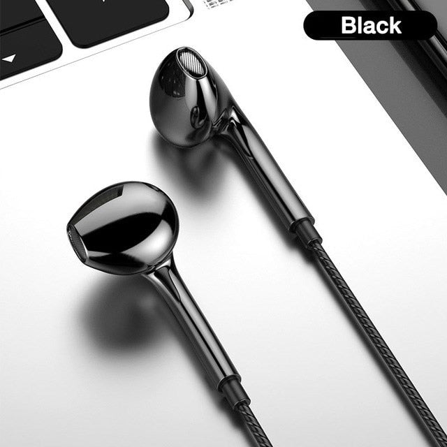 3,5mm Kabel-Kopfhörer mit Bass, Stereo, Mikrofon für Xiaomi, iPhone 11