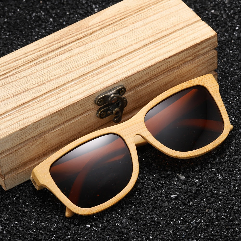 Handgefertigte Bambus-Sonnenbrille aus Holz