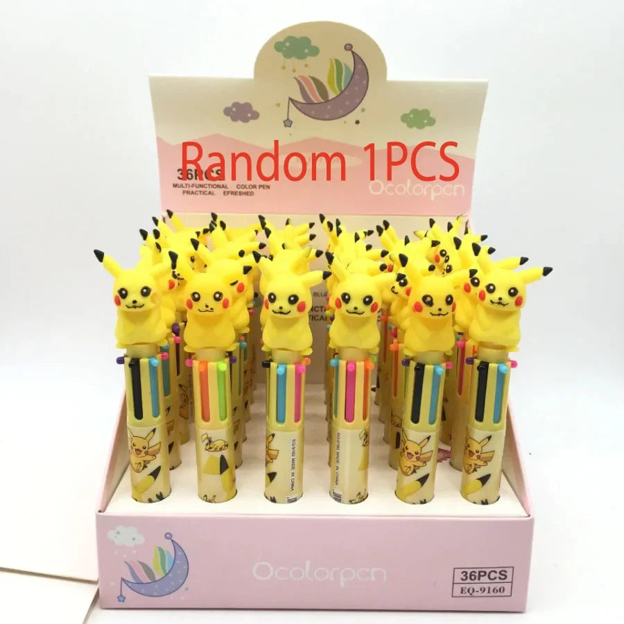 1pcs Pokemon Pikachu Anime Cartoon Kawaii Gel Pen 0.7mm cute stationary Supplies Office Pen Kids School supplies Gift