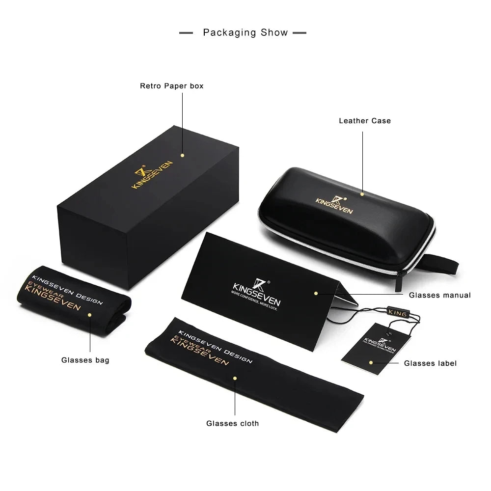 Kingseven 2024 Neue Sonnenbrille Braun Für Männer Licht Luxus Polarisation Hohe Qualität TR90 UV400 Eyewear Augenschutz Brillen