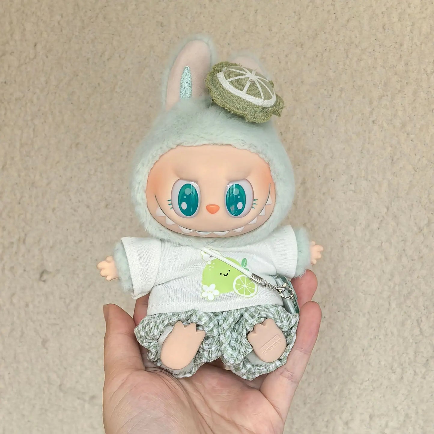 Für 17cm Labubu Baby-Kleidung Frische Zitrone Kaninchen Set V1 V2 V3 Niedliches Set