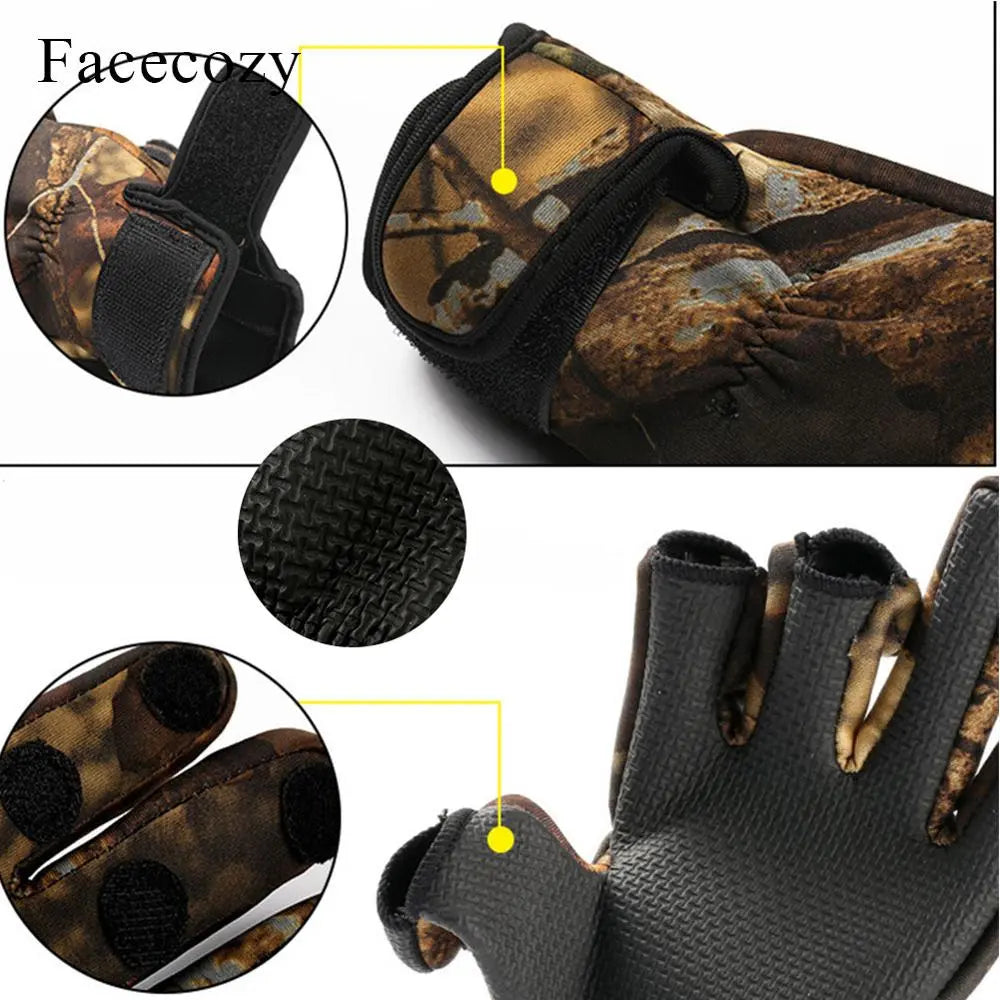 Facecozy Outdoor Winter Fishing Gloves Waterproof Climbing Hiking Camping Riding Gloves