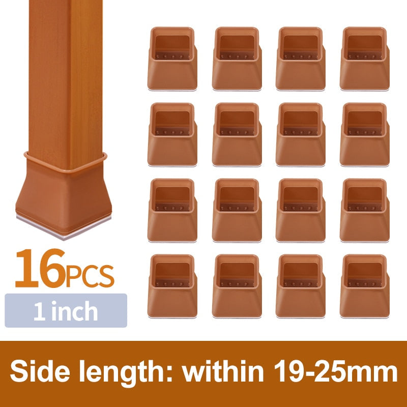 16 protège-pieds de chaise, housses en silicone pour une protection antidérapante des meubles