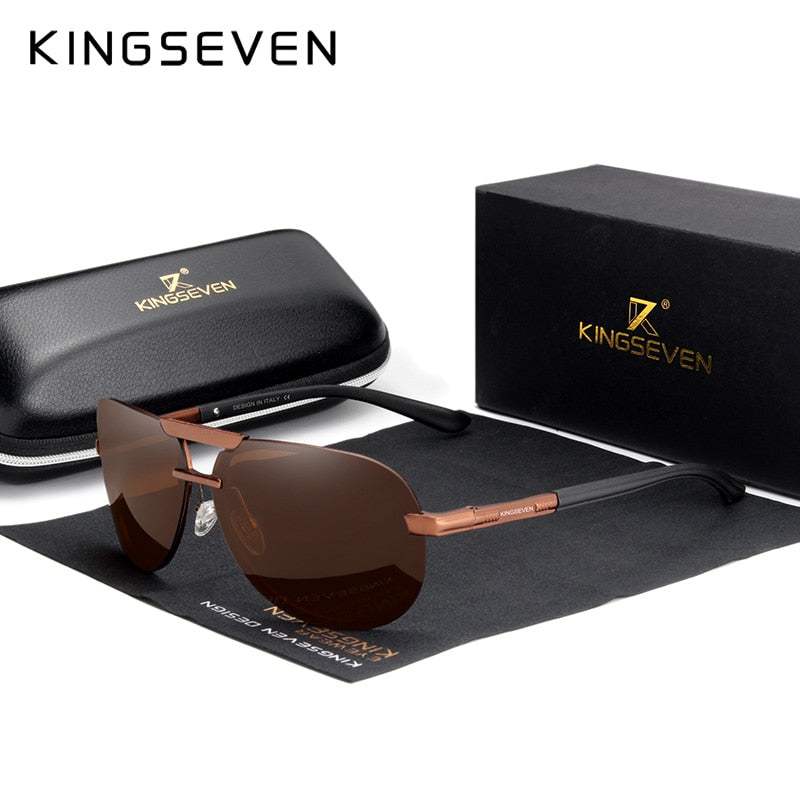 KINGSEVEN Sonnenbrille Polarisiert Pilot Aluminium+TR90 UV400