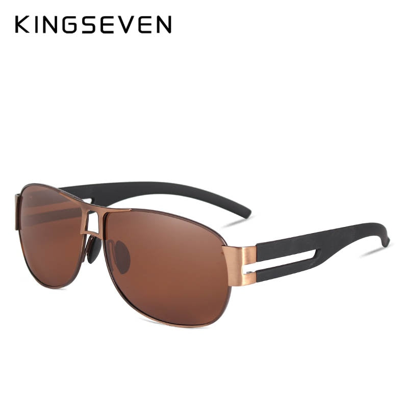 KINGSEVEN Lunettes de soleil pour homme de luxe en aluminium polarisé EMI Repellent N7806