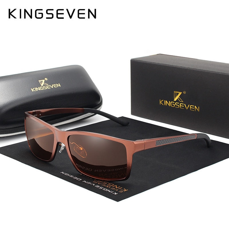 KINGSEVEN Sonnenbrille polarisiert, Aluminium Magnesium, Quadrat Design