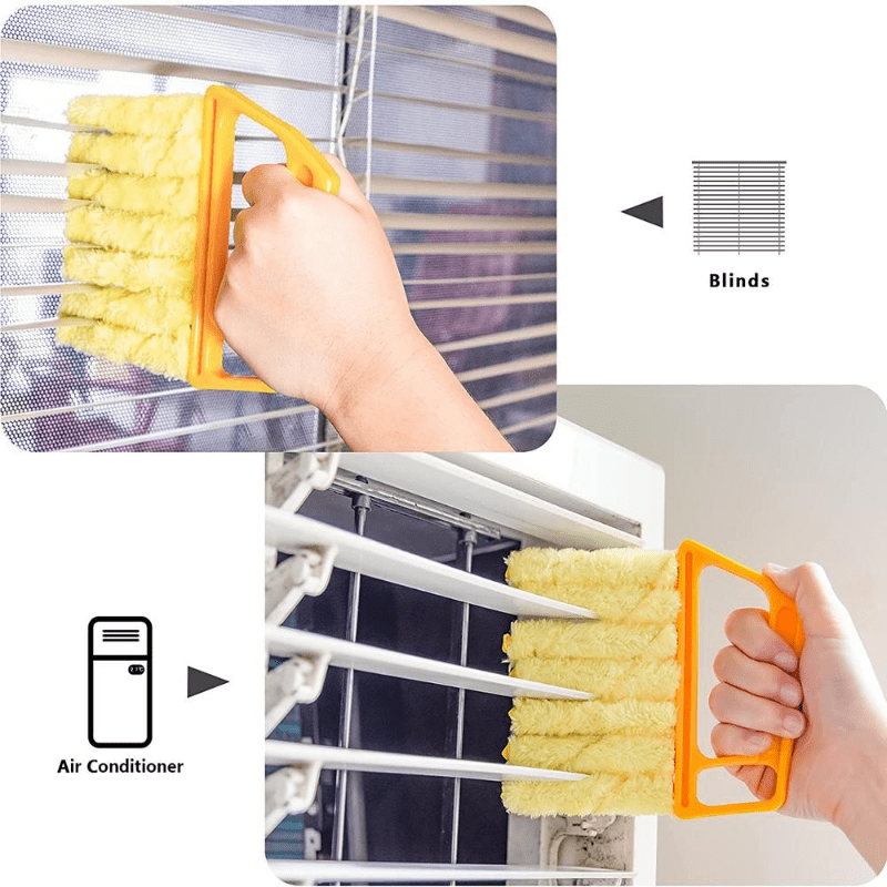 Washable microfiber window cleaning brush for effortless dust removal and blind cleaning