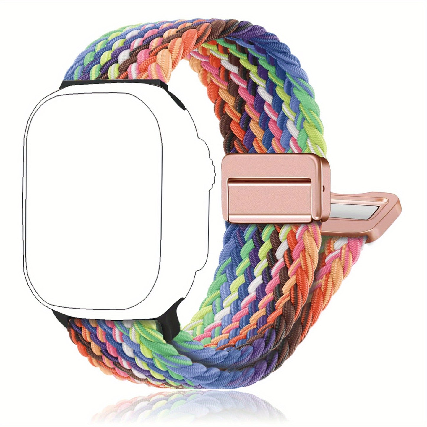 Bracelet de remplacement extensible réglable pour Apple Watch, bracelet tissé magnétique pour iWatch série SE/9/10 Ultra