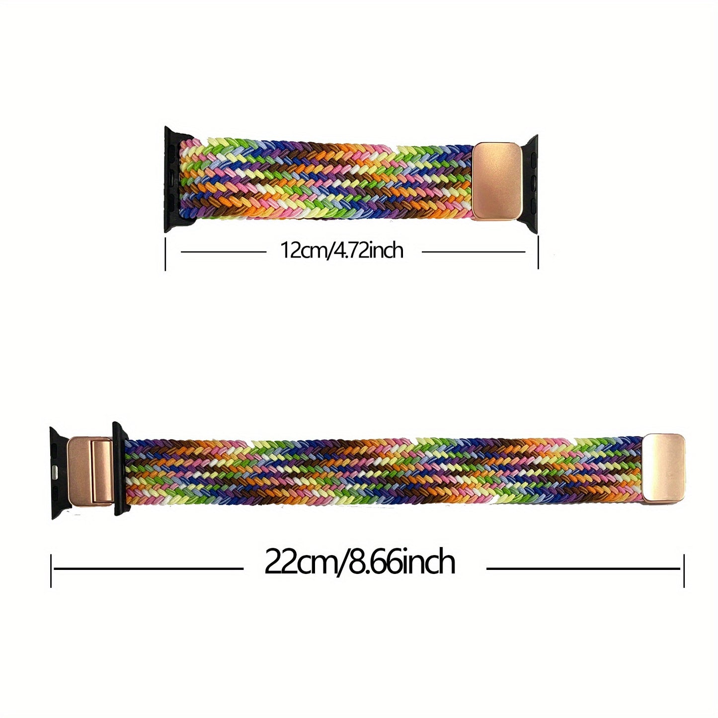 Bracelet de remplacement extensible réglable pour Apple Watch, bracelet tissé magnétique pour iWatch série SE/9/10 Ultra