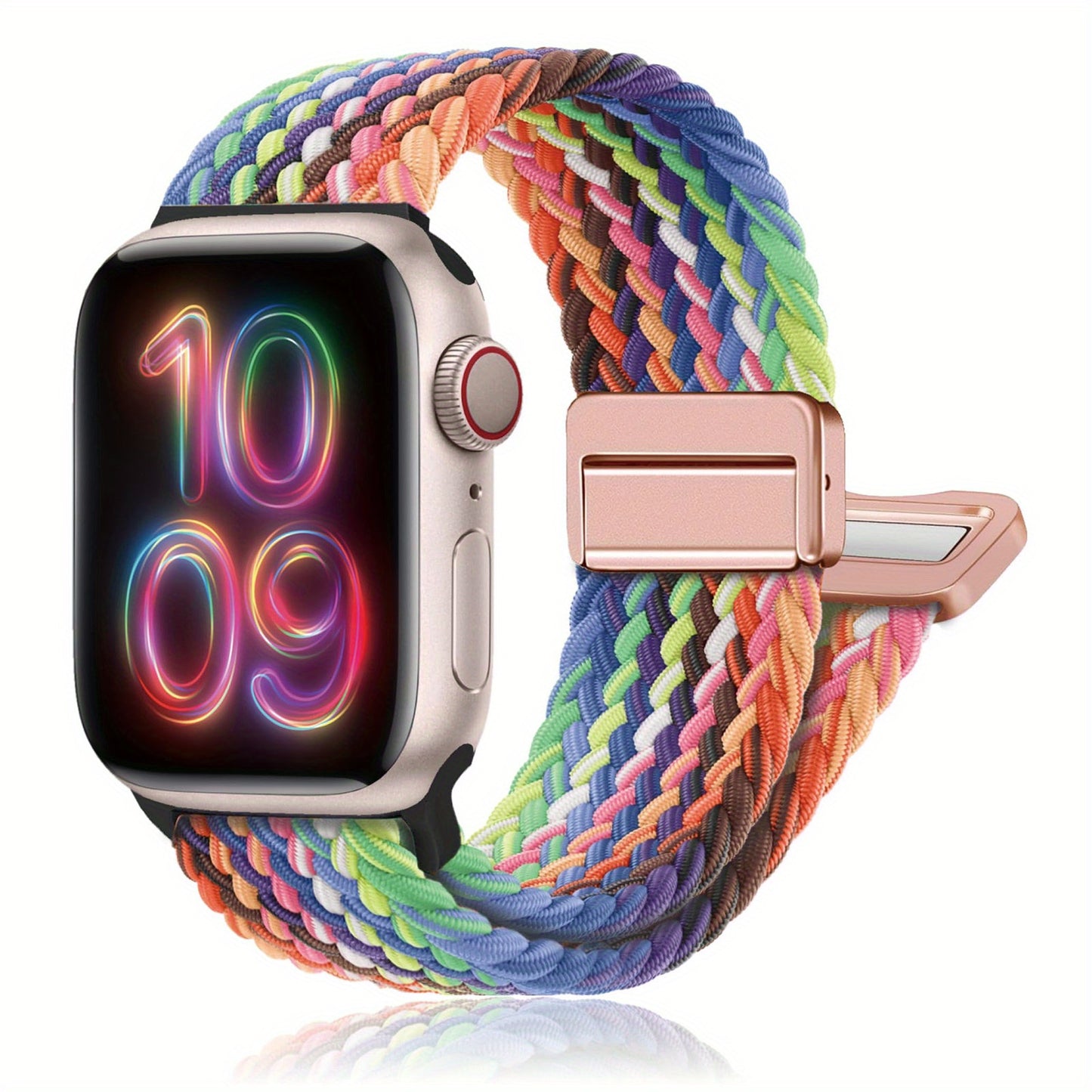 Apple Watch Magnetic Woven Strap Einstellbare Stretchy Ersatz-Armband für iWatch Serie SE/9/10 Ultra