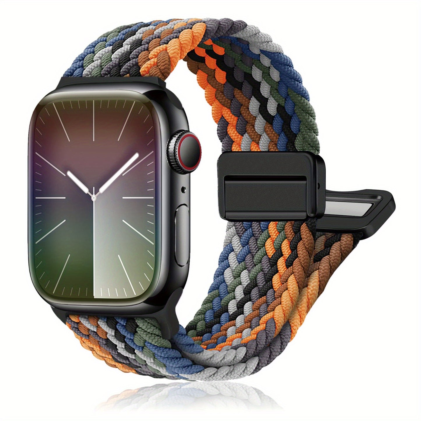 Bracelet de remplacement extensible réglable pour Apple Watch, bracelet tissé magnétique pour iWatch série SE/9/10 Ultra