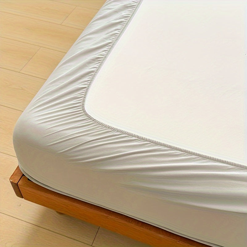 1 protège-matelas imperméable matelassé (sans oreiller ni noyau), housse de matelas douce et confortable de couleur unie pour chambre à coucher, chambre d'amis, hôtel, appartement, école