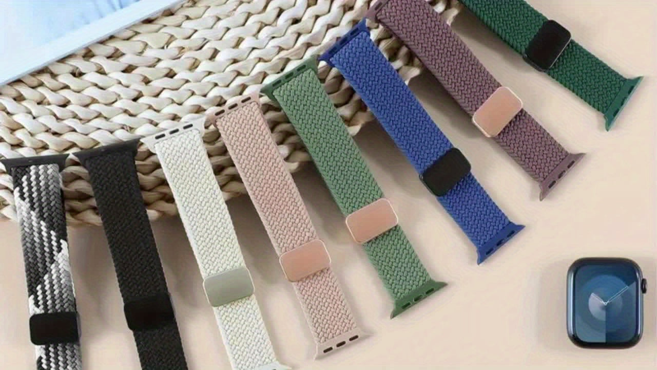 Apple Watch Magnetic Woven Strap Einstellbare Stretchy Ersatz-Armband für iWatch Serie SE/9/10 Ultra