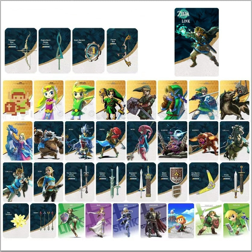 32 Zelda Mini NFC Tags Cartes Amiibo Legend pour Switch, Switch Lite, Wii U et 3DS