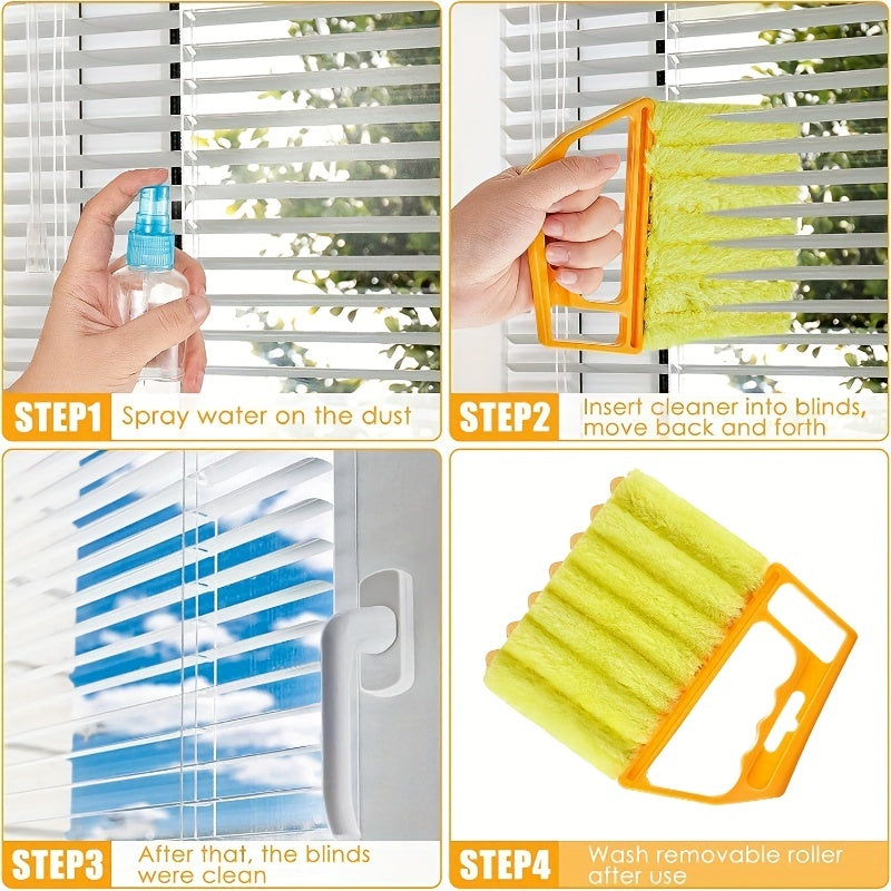 Washable microfiber window cleaning brush for effortless dust removal and blind cleaning