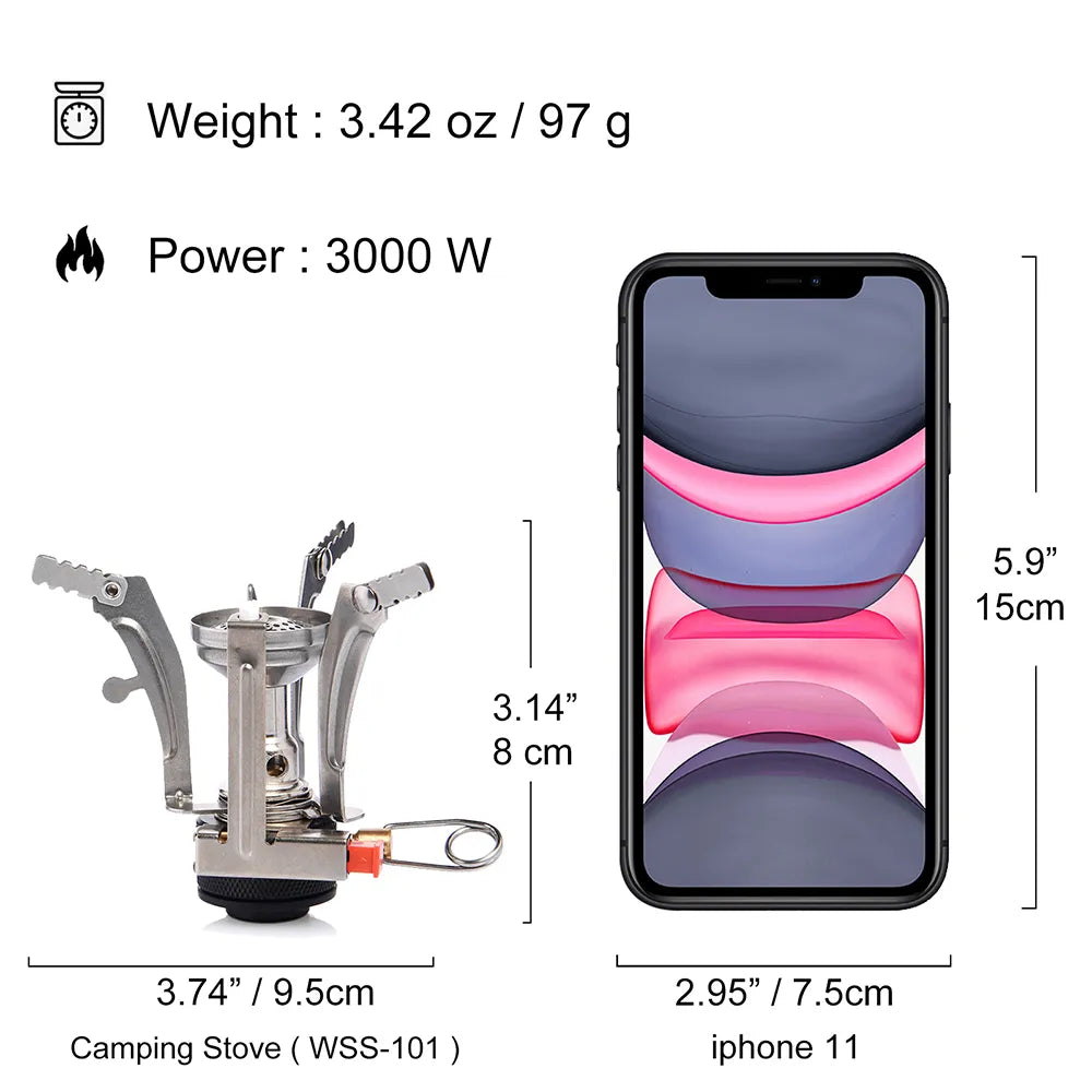 Cuisinière d'extérieur pliable Portable, ustensiles de cuisine, brûleur à gaz, réchaud de Camping pour randonnée pique-nique barbecue