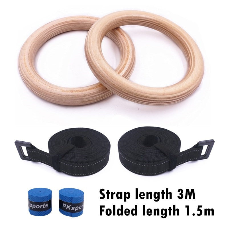 25mm Gymnastic Rings for Kids with Adjustable Straps - Indoor Fitness