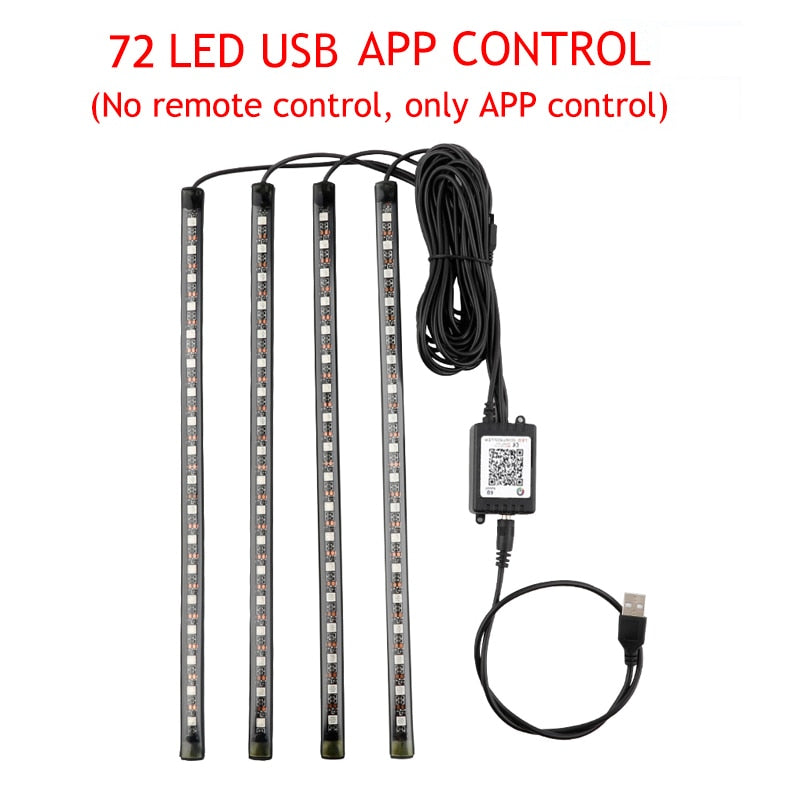 Phare de voiture à LED avec télécommande USB, contrôle de la musique et différents modes