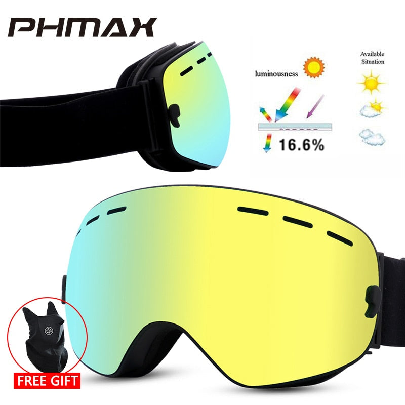 PHMAX Snowboardbrille mit Magnetverschluss