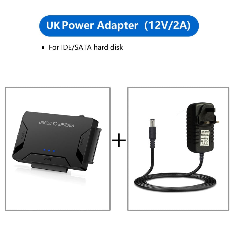 Adaptateur USB 3.0 vers SATA IDE ATA 3-en-1 pour PC Portable 2.5" 3.5" HDD