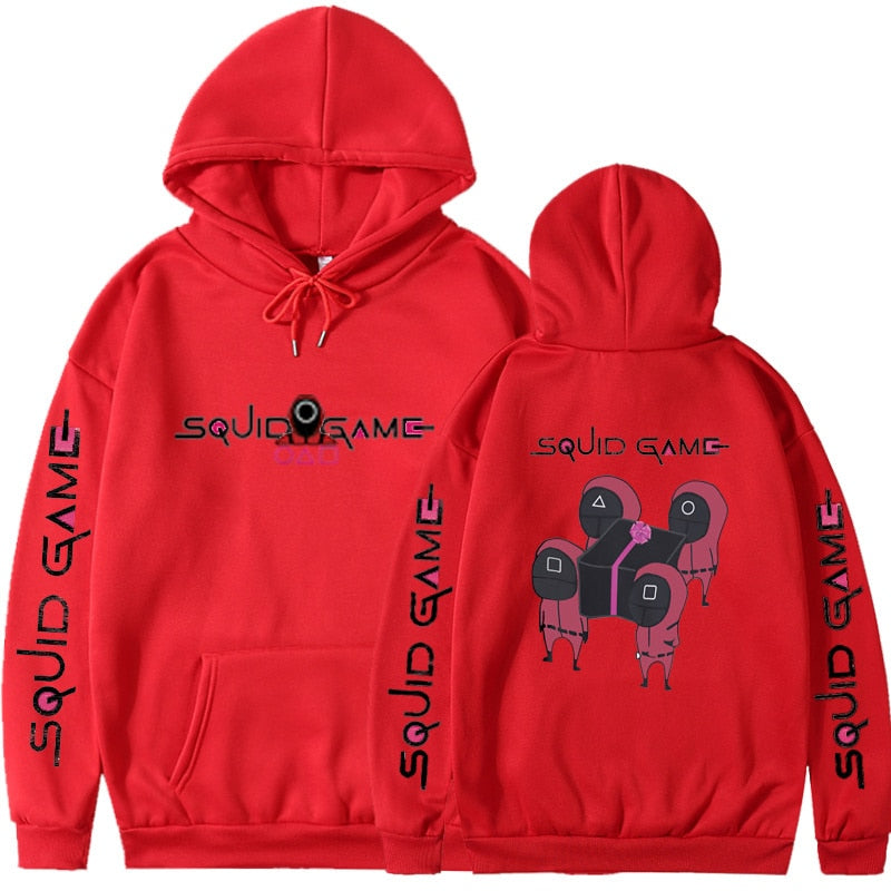 2021 New Squid Game: 6th Round Q Version NPC Coffin Lifting Hoodies &amp; Pulls pour hommes et femmes