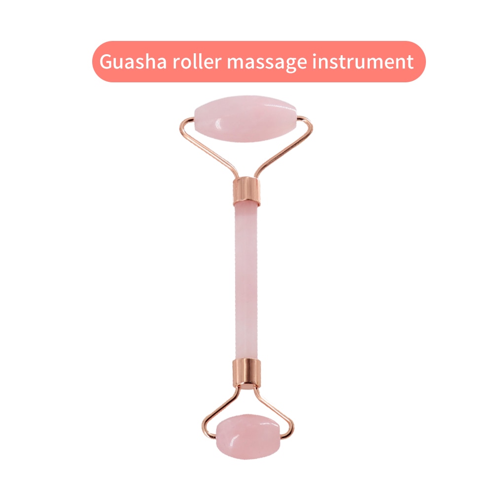 Rose Quartz Poudre Cristal Jade Roller Massage Spa Gua Sha