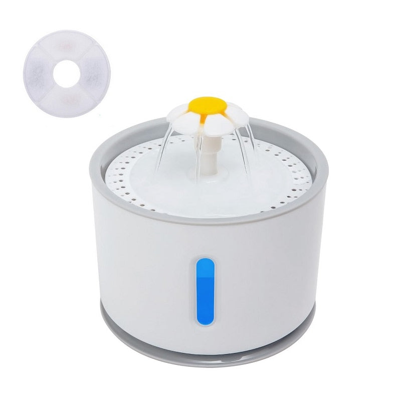 Automatic Pet Cat Water Fountain with LED 5 Filters 2.4L