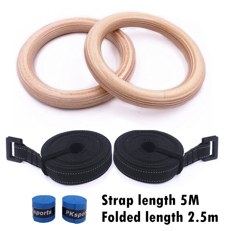 25mm Gymnastic Rings for Kids with Adjustable Straps - Indoor Fitness