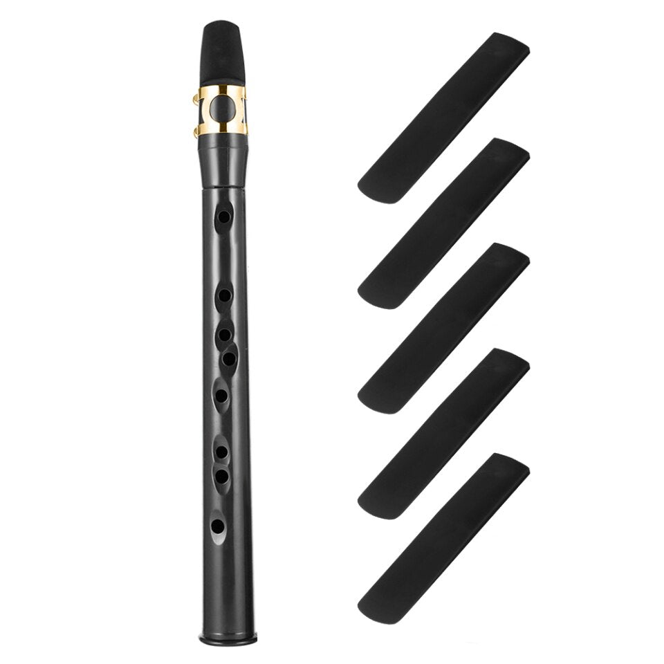 Mini Pocket Bb Saxophone Alto Mouthpiece ABS Sax 5 Reeds Black Set Woodwind Music Accessory