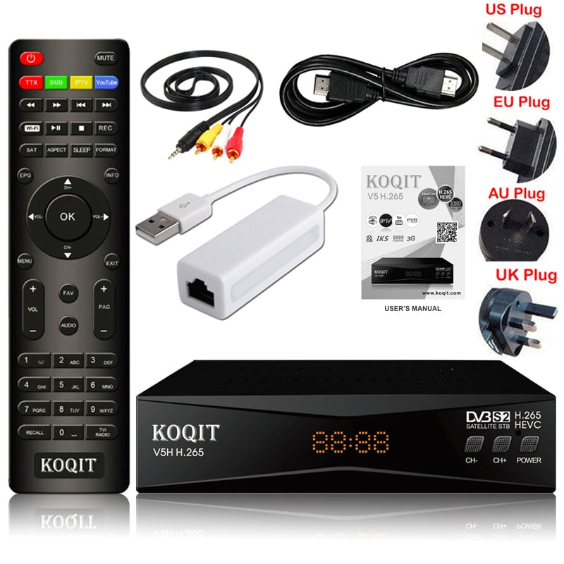 Récepteur satellite Koqit V5H H.265 HEVC DVB-S2