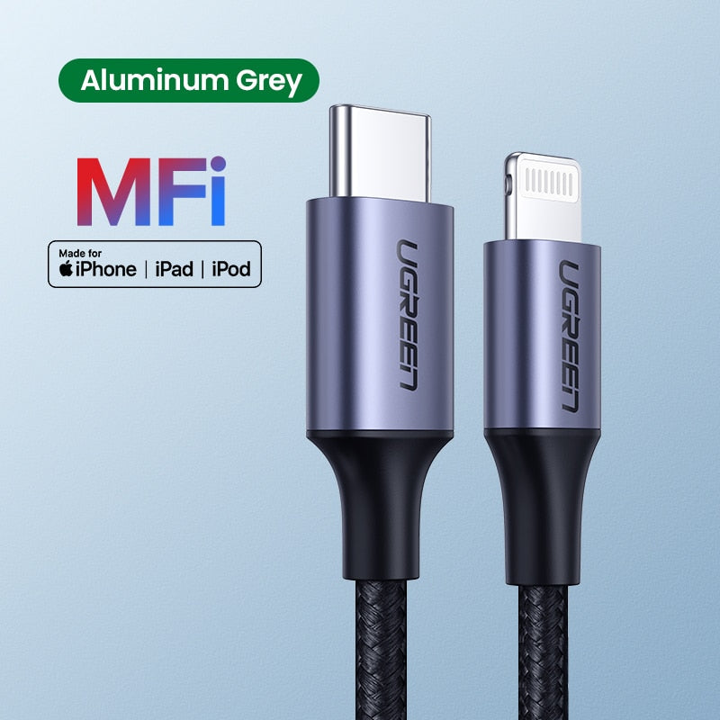 Câble Ugreen MFi USB-C vers Lightning pour iPhone 12 Mini Pro Max 8 PD 18W 20W - Macbook Pro