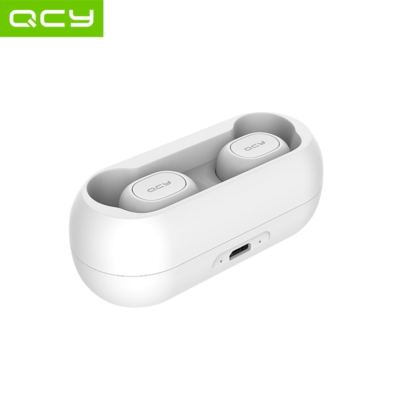 Casque QCY T1C QS1 Bluetooth 5.0 - TWS stéréo 3D sans fil avec double microphone et application de personnalisation