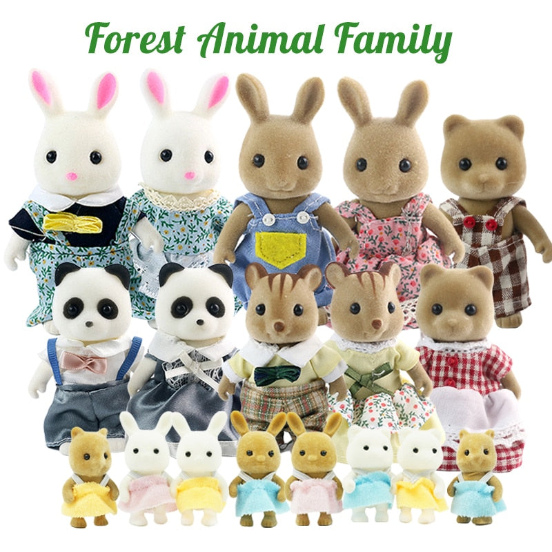 1-12 forêt Animal famille ailes maison de noël crème glacée pain fleur fruit boutique lapin maison de poupée fille Playhouse jouet