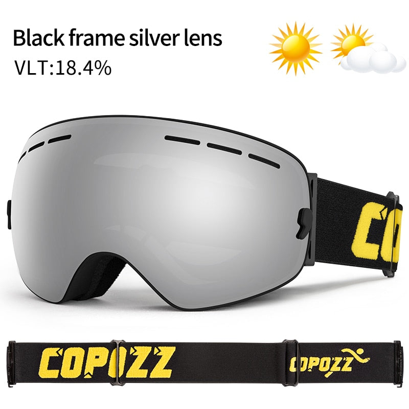 Masque de ski COPOZZ Grand masque de ski anti-buée UV400