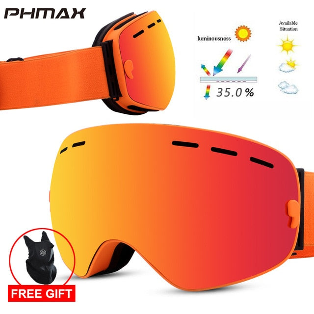 Masque de ski PHMAX magnétique pour homme &amp; femme