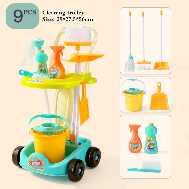 Chariot de nettoyage de simulation pour enfants pour filles