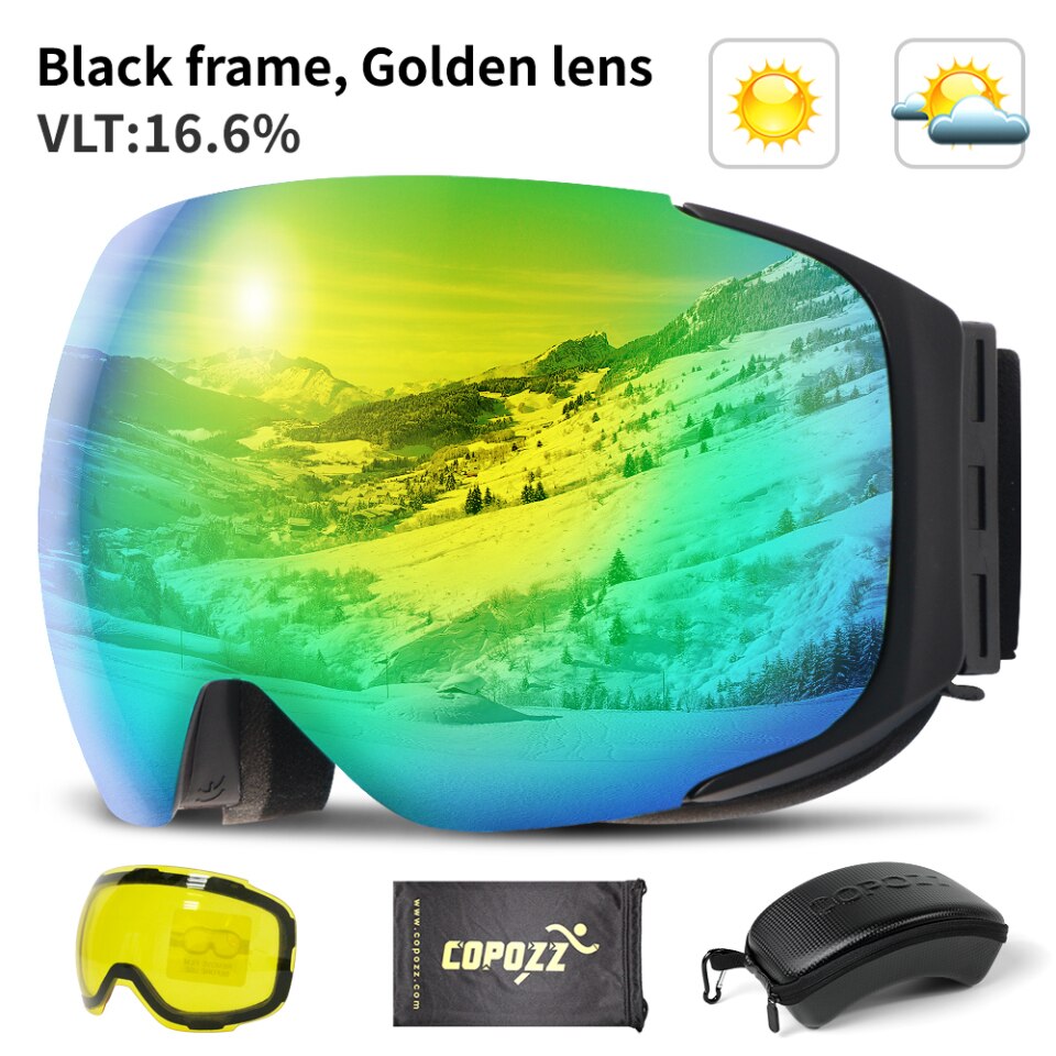 COPOZZ Skibrille mit Magnetverschluss und Etui UV400