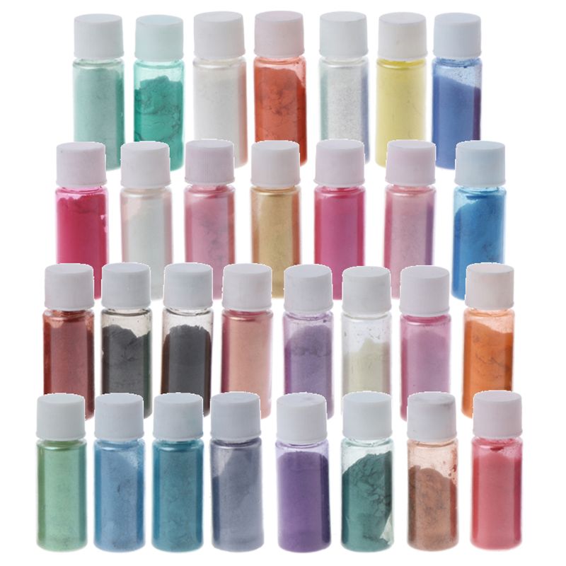 24 pcs bricolage perle mica résine époxy colorant