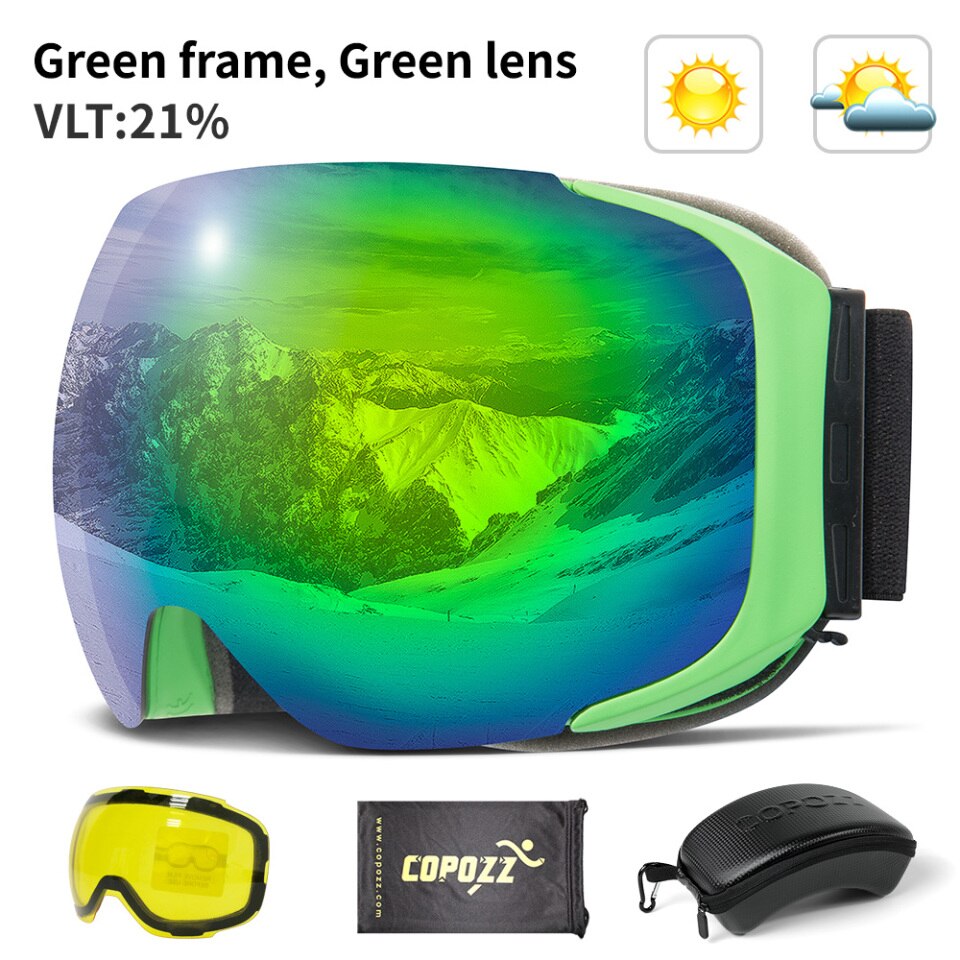 COPOZZ Skibrille mit Magnetverschluss und Etui UV400