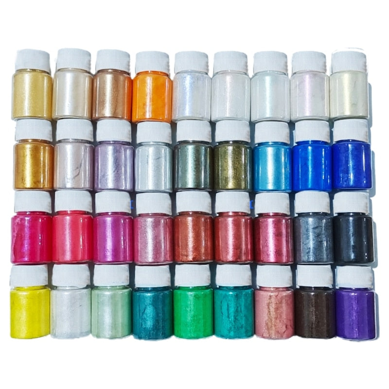 24 pcs bricolage perle mica résine époxy colorant