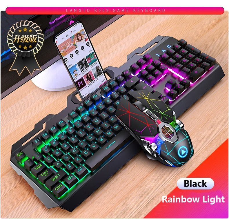 Mechanische Gaming-Tastatur & Maus mit RGB-LED-Hintergrundbeleuchtung